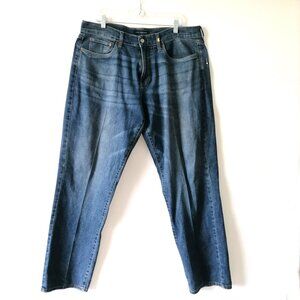Lucky Brand Los Angeles Mens Blue Mid Rise 221 Straight Denim Jeans Size 36X32